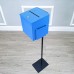 FixtureDisplays®Blue Metal Donation Box Floor Stand Lobby Foyer Tithes & Offering Suggestion Collection Ballot Box 11065+10918-BLUE